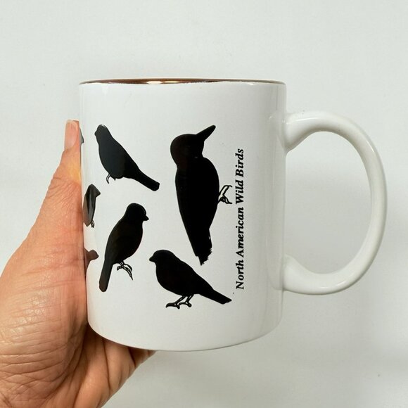 North American Wild Birds Mug Blackbird Watcher Wildlife Silhouette Shadow Gold - Picture 9 of 12